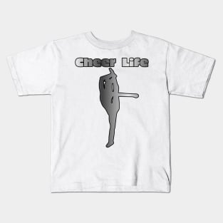 Cheer Life Design in Silver Kids T-Shirt